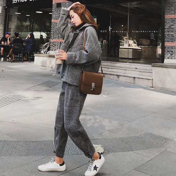 women's two piece pants fashion suit woolen coat for women 2021 autumn and winter casual short-height high - commuter, White
women's two piece pants fashion suit woolen coat for women 2021 autumn and winter casual short-height high - commuter, White