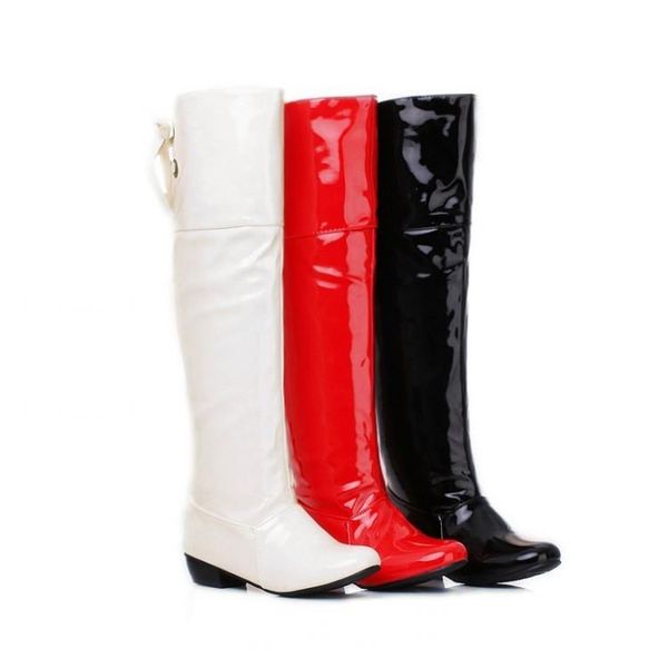 boots casual lace-up leg women's patent leather low-heeled high-heeled size, Black
boots casual lace-up leg women's patent leather low-heeled high-heeled size, Black