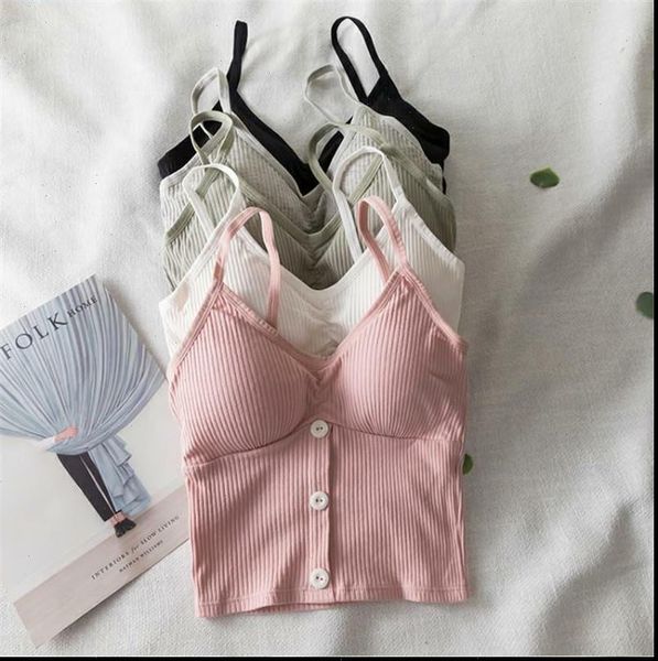 women casual solid color bralettes bras elastic wireless padded lingerie bra camis sling vest ladies underwear clothes, White
women casual solid color bralettes bras elastic wireless padded lingerie bra camis sling vest ladies underwear clothes, White