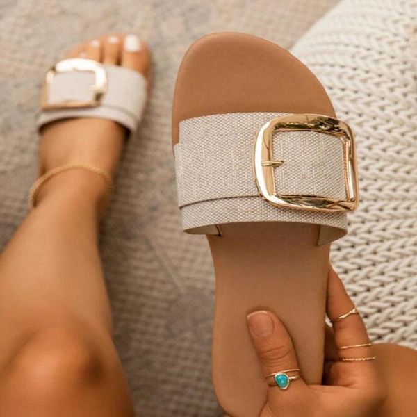 slippers lucyever metal buckle women summer comforthable flat open toe beach shoes woman fashion outdoor sandals big size 43, Black
slippers lucyever metal buckle women summer comforthable flat open toe beach shoes woman fashion outdoor sandals big size 43, Black