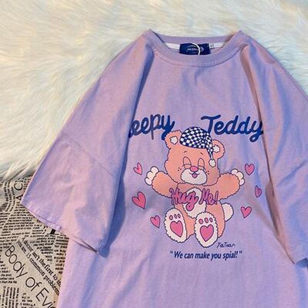 women's t-shirt lovely print women cute style short sleeve o neck t shirts european american shirt femme, White
women's t-shirt lovely print women cute style short sleeve o neck t shirts european american shirt femme, White