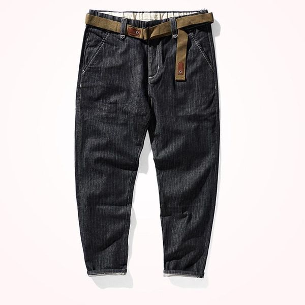 men's jeans autumn stretch woven denim fashion vintage pure cotton washed old stripe versatile tapered straight casual pants, Blue
men's jeans autumn stretch woven denim fashion vintage pure cotton washed old stripe versatile tapered straight casual pants, Blue