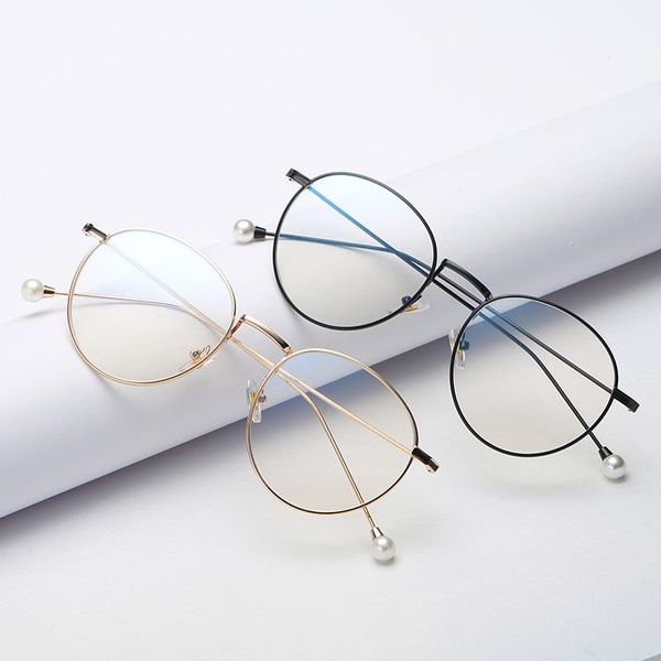 fashion sunglasses frames retro round frame glasses women personality pearl temples net red flat mirror men and eye, Black
fashion sunglasses frames retro round frame glasses women personality pearl temples net red flat mirror men and eye, Black