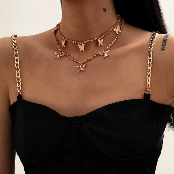 jewelry fashion versatile claw chain diamond women's simple style multi-layer butterfly pendant necklace, Silver
jewelry fashion versatile claw chain diamond women's simple style multi-layer butterfly pendant necklace, Silver