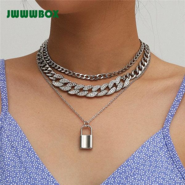 pendant necklaces jwwwbox punk crystal cuban chain necklace for women gold silver color multilayer lock fashion jewelry girl gift
pendant necklaces jwwwbox punk crystal cuban chain necklace for women gold silver color multilayer lock fashion jewelry girl gift