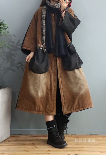 2021 Retro New Design Corduroy Spell Denim Cotton Padded Jacket Women's Winter Loose Plus Size Pocket Coat Fjc3, Black
2021 Retro New Design Corduroy Spell Denim Cotton Padded Jacket Women's Winter Loose Plus Size Pocket Coat Fjc3, Black