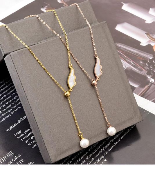 pendant necklaces white shell wing necklace 316l stainless steel jewelry round pearl long tassel 18k real gold plated, Silver
pendant necklaces white shell wing necklace 316l stainless steel jewelry round pearl long tassel 18k real gold plated, Silver