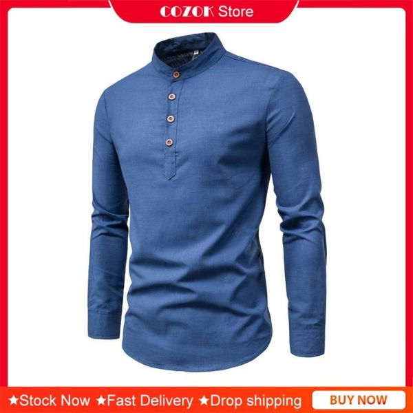men's casual shirts solid color stand-up collar shirt spring and autumn cotton linen long sleeves clothing, White;black
men's casual shirts solid color stand-up collar shirt spring and autumn cotton linen long sleeves clothing, White;black