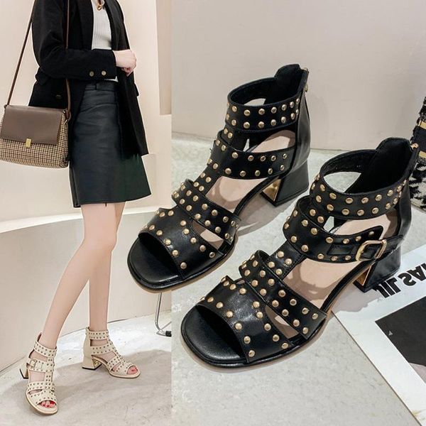 sandals summer women 2021 fish-tip woman shoes fashion rivet rear zipper chunky heel high heels zapatos de mujer, Black
sandals summer women 2021 fish-tip woman shoes fashion rivet rear zipper chunky heel high heels zapatos de mujer, Black