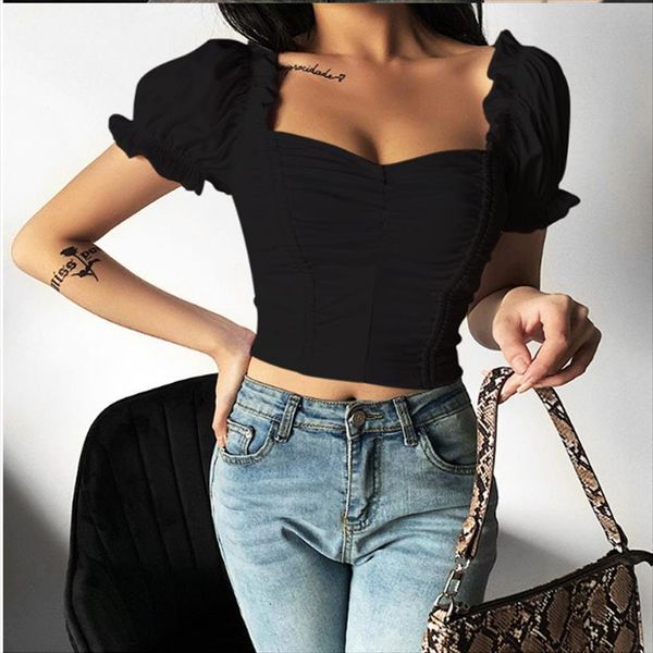 summer puff sleeve square collar womens tanks low cut push up ruffles short tank women crop, White
summer puff sleeve square collar womens tanks low cut push up ruffles short tank women crop, White