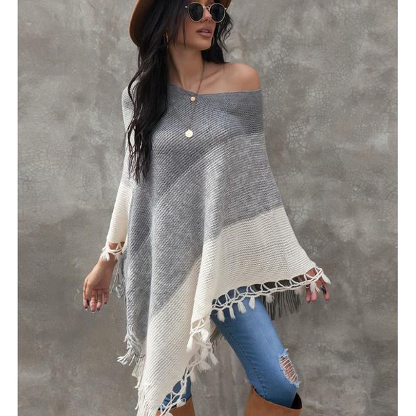 women's sweaters hirigin spring autumn women bat sleeve cape knitted striped sweater fashion ladies casual street home tassel pullover, White;black
women's sweaters hirigin spring autumn women bat sleeve cape knitted striped sweater fashion ladies casual street home tassel pullover, White;black