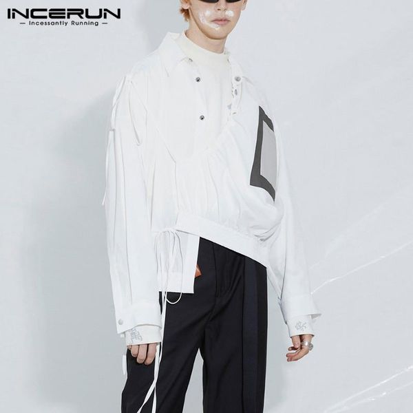 long sleeve lapel blusas man fashion patchwork chemise leisure lace up shirts incerun men shirts solid irregular buttons camisa, White;black
long sleeve lapel blusas man fashion patchwork chemise leisure lace up shirts incerun men shirts solid irregular buttons camisa, White;black