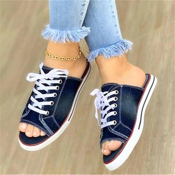 slippers women canvas flat slipper 2021 woman lace up ladies peep toe women's casual female fashion denim beach shoes plus size 35-43, Black
slippers women canvas flat slipper 2021 woman lace up ladies peep toe women's casual female fashion denim beach shoes plus size 35-43, Black