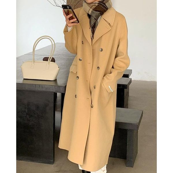 women's wool & blends allofu cloth coat female 2021 high-end double-sided cashmere hepburn wind double-breasted, Black
women's wool & blends allofu cloth coat female 2021 high-end double-sided cashmere hepburn wind double-breasted, Black