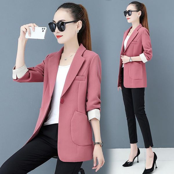 women's suits & blazers fashion blazer early autumn 2021 style ladies temperament short western middle-aged mother suit jacket s194, White;black
women's suits & blazers fashion blazer early autumn 2021 style ladies temperament short western middle-aged mother suit jacket s194, White;black