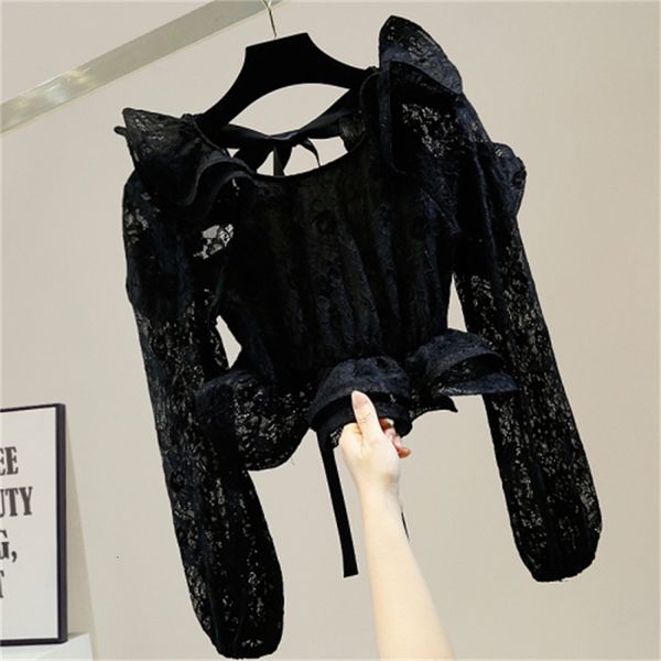 seamless ribbon waistband girl lace blouse sweet frilly short navel shirt fashion lady harvest 2021 spring r6pl, Black
seamless ribbon waistband girl lace blouse sweet frilly short navel shirt fashion lady harvest 2021 spring r6pl, Black