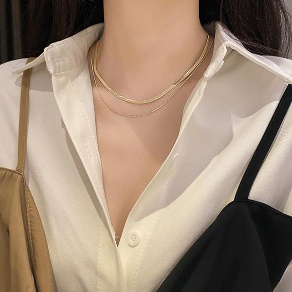 chokers 2021 fashion yellow gold color snake chain necklace choker woman titanium steel jewelry gift hypoallergenic, Golden;silver
chokers 2021 fashion yellow gold color snake chain necklace choker woman titanium steel jewelry gift hypoallergenic, Golden;silver
