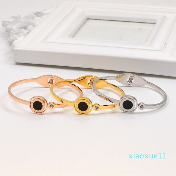 fashion design bangles b letter roman numerals black and white rotating diamond hollowed titanium steel bracelet couple jewelry
fashion design bangles b letter roman numerals black and white rotating diamond hollowed titanium steel bracelet couple jewelry