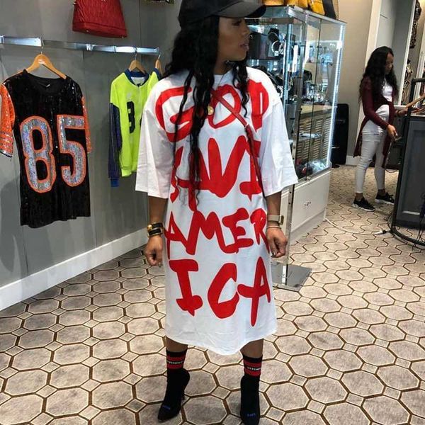 letter print white casual for women fashion rock half sleeve loose everyday dresses knee length oversized t shirt dress, Black;white
letter print white casual for women fashion rock half sleeve loose everyday dresses knee length oversized t shirt dress, Black;white