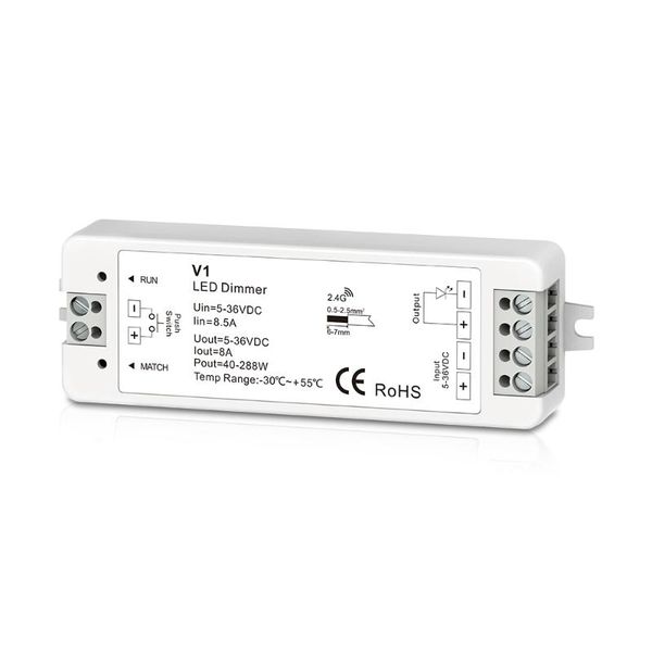 max 288w 2.4ghz led wireless receiver led controller for control single color lights strip constant voltage 1ch 8a dc5~36v
max 288w 2.4ghz led wireless receiver led controller for control single color lights strip constant voltage 1ch 8a dc5~36v