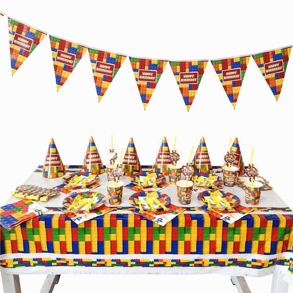 disposable dinnerware blocks theme party tableware set paper plates cups straw napkin kids birthday baby shower decor supplies
disposable dinnerware blocks theme party tableware set paper plates cups straw napkin kids birthday baby shower decor supplies