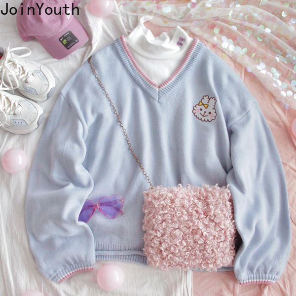 joinyouth sweater women cute rabbit v-neck knitted pullovers female roupas loose solid knitwear jumper preppy style sueter, Black
joinyouth sweater women cute rabbit v-neck knitted pullovers female roupas loose solid knitwear jumper preppy style sueter, Black