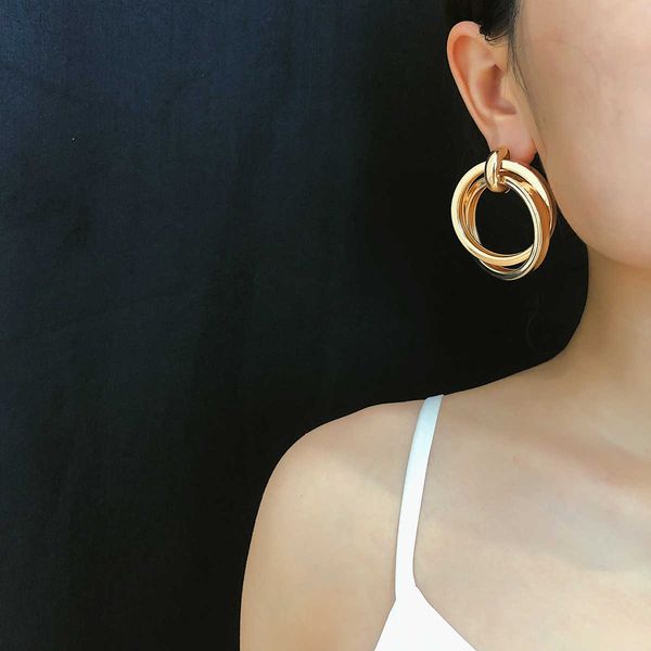 jewelry personality creative double helix women simple business geometric round pendant earrings, Silver
jewelry personality creative double helix women simple business geometric round pendant earrings, Silver