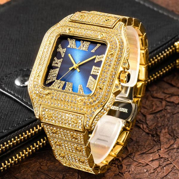 wristwatches fashion iced out square dial men wrist watch luxury silver gold diamond hip hop jewelry roman number quartz watches, Slivery;brown
wristwatches fashion iced out square dial men wrist watch luxury silver gold diamond hip hop jewelry roman number quartz watches, Slivery;brown