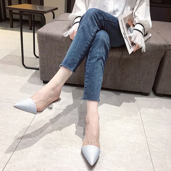 pointed high heels spike heel slippers women new summer shoes woman fashion bling slip-on party shoes sequined cloth clear heels, Black
pointed high heels spike heel slippers women new summer shoes woman fashion bling slip-on party shoes sequined cloth clear heels, Black