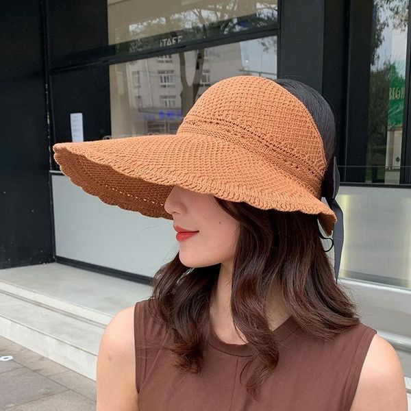 wide brim hats ladies summer bowknot sun hat empty anti-ultraviolet foldable beach knitted raffia straw 2021, Blue;gray
wide brim hats ladies summer bowknot sun hat empty anti-ultraviolet foldable beach knitted raffia straw 2021, Blue;gray