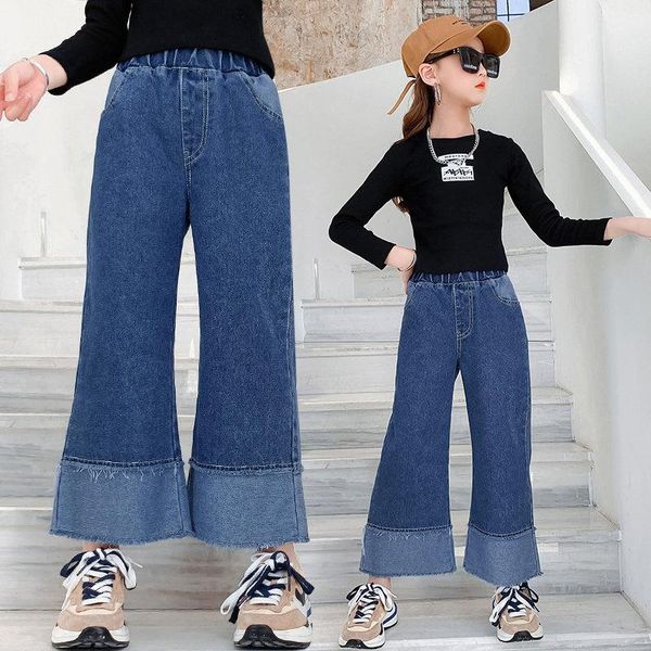 jeans kids spring autumn children 4-14y girl casual solid color wide leg pants elastic waist loose dark blue long trousers
jeans kids spring autumn children 4-14y girl casual solid color wide leg pants elastic waist loose dark blue long trousers