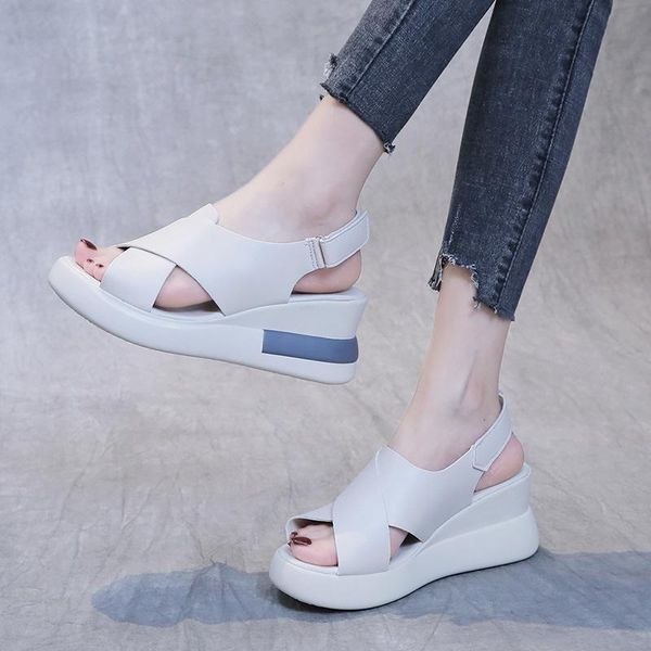 sandals 2021 summer wedge heel female open toe platform cross one word buckle, Black
sandals 2021 summer wedge heel female open toe platform cross one word buckle, Black