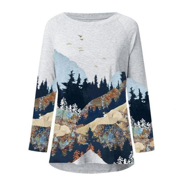 women's t-shirt 80% s women casual mountain tree print pullover long sleeve o-neck blouse top, White
women's t-shirt 80% s women casual mountain tree print pullover long sleeve o-neck blouse top, White