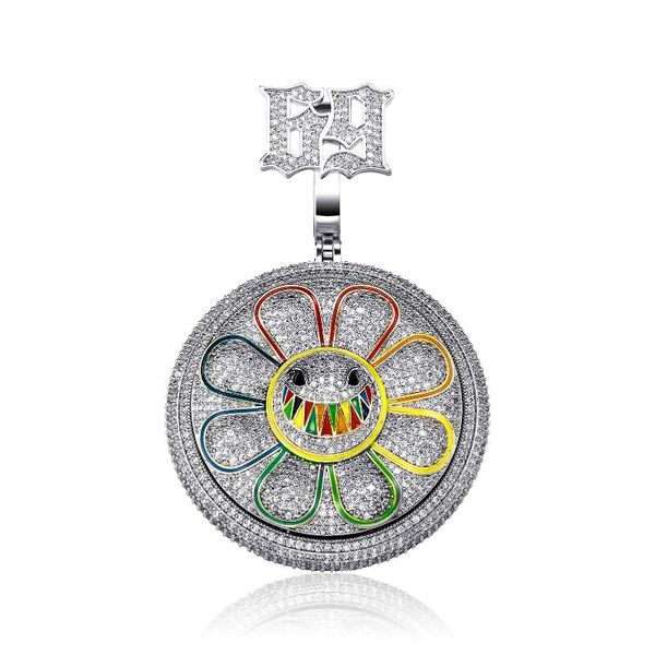 pendant necklaces small circular smile flower micro pave cubic zirconia necklace number six nine hip hop jewelry for gift, Silver
pendant necklaces small circular smile flower micro pave cubic zirconia necklace number six nine hip hop jewelry for gift, Silver