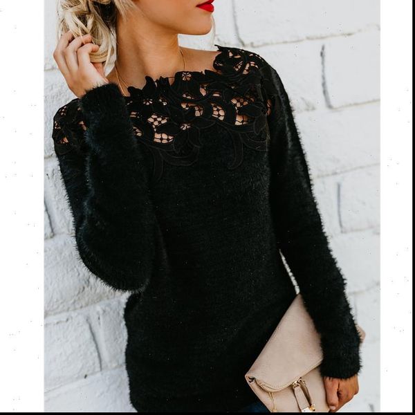 women fashion black knitted pullover jumper sweater warm long sleeve knitwear lace hollow floral winter sweater jersey mujer, White;black
women fashion black knitted pullover jumper sweater warm long sleeve knitwear lace hollow floral winter sweater jersey mujer, White;black