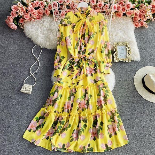casual dresses 2021 women's floral boho holiday long dress spring autumn sleeve bowknot collar a line elegant streetwear vestidos, Black;gray
casual dresses 2021 women's floral boho holiday long dress spring autumn sleeve bowknot collar a line elegant streetwear vestidos, Black;gray