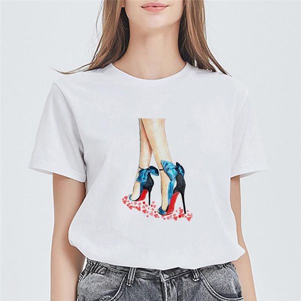 women t shirt tshirts high heel printed summer short sleeve t-shirt plus size female vogue tee streetwear, White
women t shirt tshirts high heel printed summer short sleeve t-shirt plus size female vogue tee streetwear, White