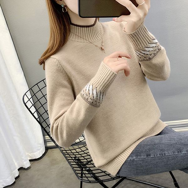 2021 new autumn spring basic solid ladies knit jumpers long sleeve woman's sweaters casual geometric half neck female pullovers outwear, White;black
2021 new autumn spring basic solid ladies knit jumpers long sleeve woman's sweaters casual geometric half neck female pullovers outwear, White;black