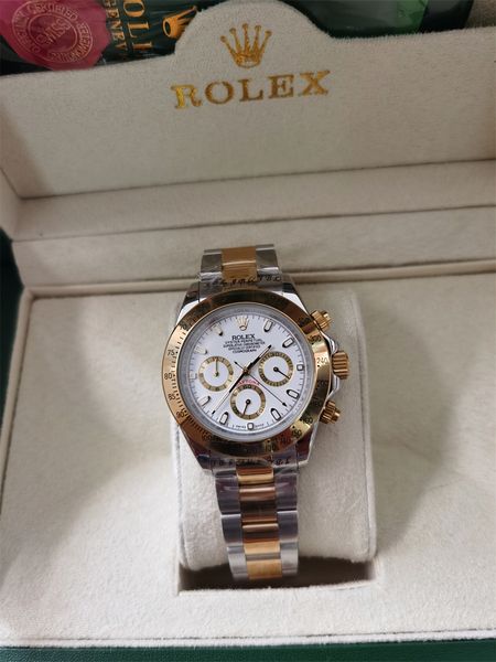with original box luxury watches 17 style yellow gold & steel bracelet new 40mm automatic fashion brand men's watch chronograph wristwa, Slivery;brown
with original box luxury watches 17 style yellow gold & steel bracelet new 40mm automatic fashion brand men's watch chronograph wristwa, Slivery;brown