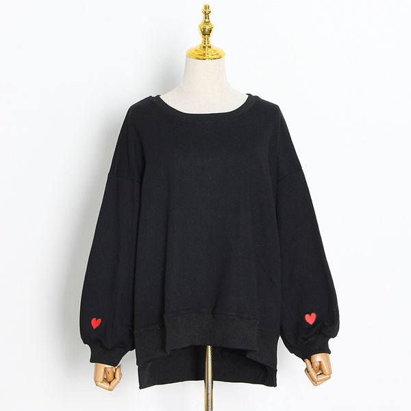 white splicing embroidery sweatshirt for women o neck long sleeve casual  sweatshirts female 2021 fashion, Black 
white splicing embroidery sweatshirt for women o neck long sleeve casual  sweatshirts female 2021 fashion, Black