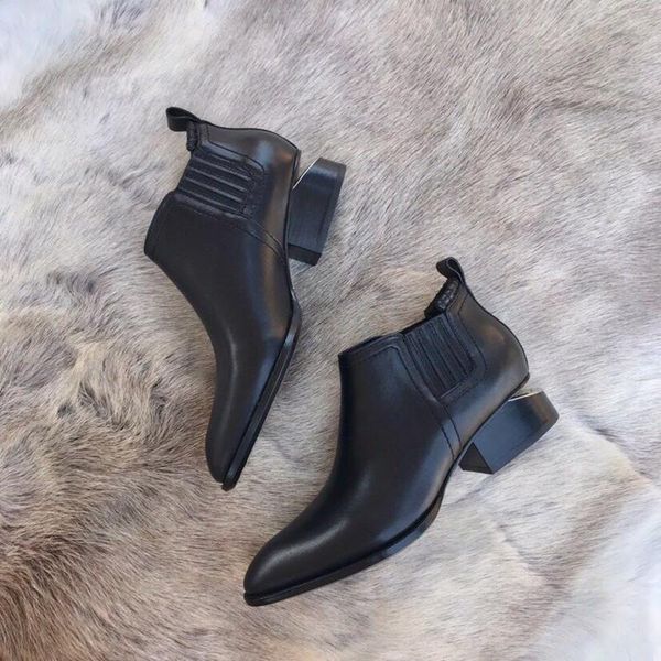 boots glossy elasticated nude women's mid-heel european and american style leather shoes for outer wear goth, Black
boots glossy elasticated nude women's mid-heel european and american style leather shoes for outer wear goth, Black
