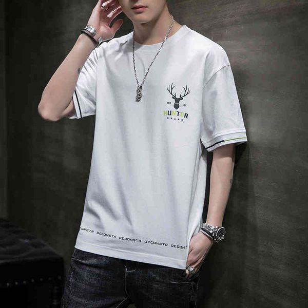 men's t shirt 2021 summer printed short sleeve t-shirt cotton loose half, White;black
men's t shirt 2021 summer printed short sleeve t-shirt cotton loose half, White;black