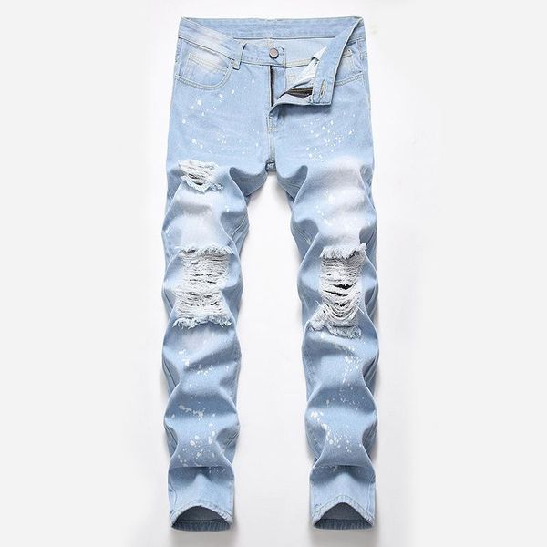 men's jeans plus size pant men street fashion holes hip hop trousers male casual elasticity pants 2021 party mid waist, Blue
men's jeans plus size pant men street fashion holes hip hop trousers male casual elasticity pants 2021 party mid waist, Blue