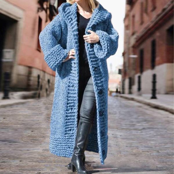 women's wool & blends sweaters long cardigan coat winter fashion casual loose knit button sweater female single breasted puff hooded co, Black
women's wool & blends sweaters long cardigan coat winter fashion casual loose knit button sweater female single breasted puff hooded co, Black