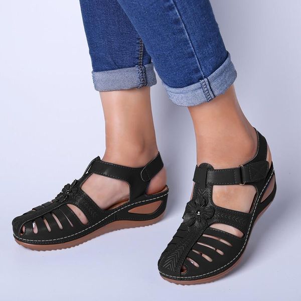 sandals womens ladies summer wedge platform heel vintage bohimian hook loop hollow out flower retro casual shoes #40, Black
sandals womens ladies summer wedge platform heel vintage bohimian hook loop hollow out flower retro casual shoes #40, Black