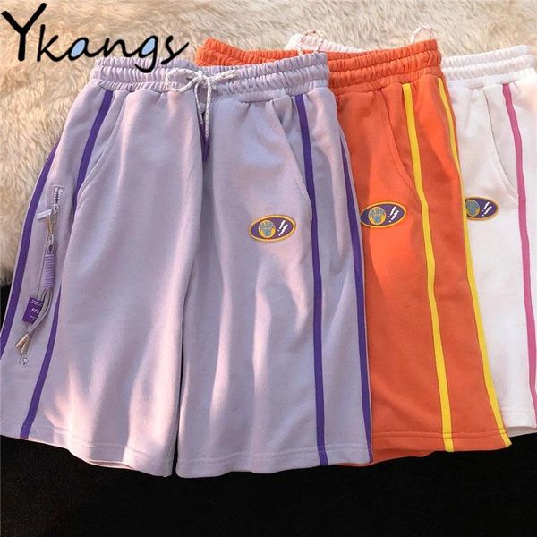 women's shorts plaid bear applique embroidery elastic high waisted cartoon wide leg loose women baggy casual korean style clothes, White;black
women's shorts plaid bear applique embroidery elastic high waisted cartoon wide leg loose women baggy casual korean style clothes, White;black