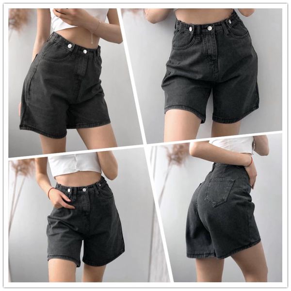 women's shorts summer women high waist button wigh leg jeans casual female loose fit blue denim, White;black
women's shorts summer women high waist button wigh leg jeans casual female loose fit blue denim, White;black