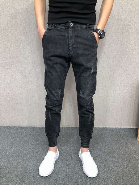 spring trend jeans, super pants, men's net red, slim fit, small feet, korean black leggings, Blue
spring trend jeans, super pants, men's net red, slim fit, small feet, korean black leggings, Blue
