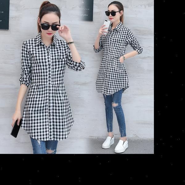 women shirts korean fashion long cotton plaid shirts women elegant slim long sleeve spring autumn office ladies plaid shirts, White
women shirts korean fashion long cotton plaid shirts women elegant slim long sleeve spring autumn office ladies plaid shirts, White
