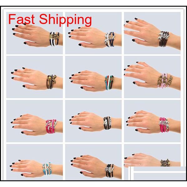 hand made 30 mix style infinity leather alloy fashion cuff bracelet charm bracelet vintage accesso qylzbi bdehome, Golden;silver
hand made 30 mix style infinity leather alloy fashion cuff bracelet charm bracelet vintage accesso qylzbi bdehome, Golden;silver